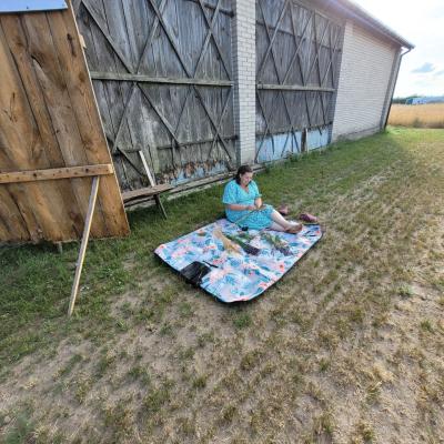 Zrobienie pierwszych wianków z lawendy trwało prawie godzinę!